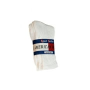 SaverPak - American Made Cotton Blend Mens Athletic White Crew Socks