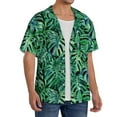 thumbnail image 4 of JUNZAN Mens Casual Button Down Shirts Short Sleeve Monstera Leaves Print Shirt-X-Large, 4 of 7
