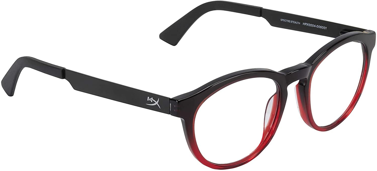 HyperX Spectre Mission Gaming Eyewear - Blue Light Blocking Glasses, UV Protection, TR-90 Frame, Clear Lenses With Microfiber Pouch