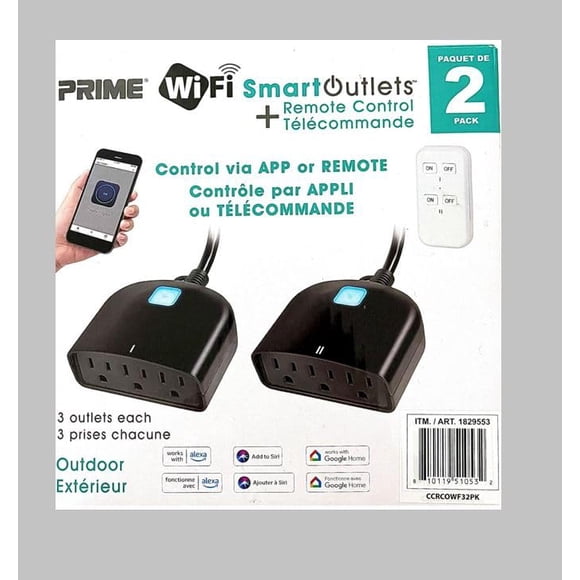 Prime 3 Socket | WiFi and Remote | Plug n Play (2 Pack) | Best Value for Money | 6 Sockets in one Pack