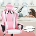 thumbnail image 5 of BestOffice Racing Style Gaming Chair with Adjustable Pillows and Reclining Backrest for Women Gamers(Pink), 5 of 7
