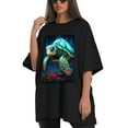 thumbnail image 4 of Plus Size Shirt for Women Black Tops for Women Short Sleeves Shirt for Women Turtle T Shirt Crewneck Shirt for Women XL, 4 of 5