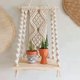 thumbnail image 2 of 2X Estante para Colgar En la Pared de Macramé Bohemio, Colgante de Almacenamiento Flotante de Madera con Borlas Tejidas A Mano para Decoración de la Pared del Hogar, 2 of 5