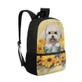 thumbnail image 2 of KUIFORTI Backpack Kids School Bags Casual Lightweight Daypack with Adjustable Straps Travel Rucksack Elementary School Students Book Organizer, Cute Poodle Sunflower, 2 of 6