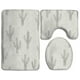 thumbnail image 1 of ABPHQTO Catus Juego de alfombras de baño de 3 piezas Alfombra de baño Alfombra de contorno y tapa de inodoro, 1 of 2