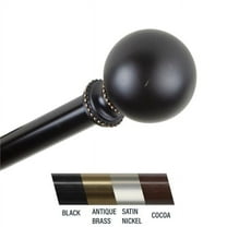 Central Design 4883-662 Julian 0.81 in. Curtain Rod, 66-120 in. - Black