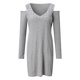 thumbnail image 4 of Mini vestido ajustado de manga larga de Color sólido con cuello en V y pulóver de moda Sexy para mujer Fridja NMB643, 4 of 6