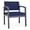 Blue, variant on Lenox Wood Reception Waiting Oversize Guest Chair / Black Wood / Black