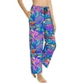 thumbnail image 2 of Disketp Colorful Mushrooms Print Women'S Comfy Pajama Pants Casual Drawstring Palazzo Lounge Wide Leg Pants, 2 of 9