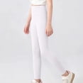 thumbnail image 5 of biudgviw Toddler Girl Leggings Child High Waisted Yoga Pants Soft Stretchy Casual Athletic Pants Comfortable Tights(White,14-15 Years), 5 of 6
