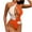 Bikini Tankini Coverup Swimsuits Orange on Clearance, variant on Women Cutout One Piece Skirt Swimsuit V Neck Wrap Tie Back Swimdress Tummy Bathing Suits