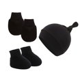 thumbnail image 1 of Gorro de algodón para bebé recién nacido, gorro, guantes, calcetines, conjunto de gorro para bebé, 3 uds., 1 of 5
