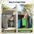 thumbnail image 3 of Armoire de Rangement Extérieure de 248 Gal, Remise de Jardin en HDPE Robuste avec Couvercle Rabattable et Doubles Portes Verrouillables, Grande Boîte à Outils pour Patio, Cour Arrière Ou Terrasse, 55.9 Pouces L x 26.4 Pouces P x 46.9 Pouces H, Gris Pâle, 3 of 7