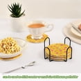 thumbnail image 5 of Yayeee 6 PCS Drink Coasters with Holder Set Woven Absorbent Round Tabletop Hot Pad, Pink Stars, 5 of 7
