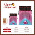 thumbnail image 3 of Rocae Pink Shark Pool Fantasy Print Christmas Drawstring Linen Gift Bag with Drawstrings Treat Bag Goody Present Bags for Christmas Party Favor, 3 of 8