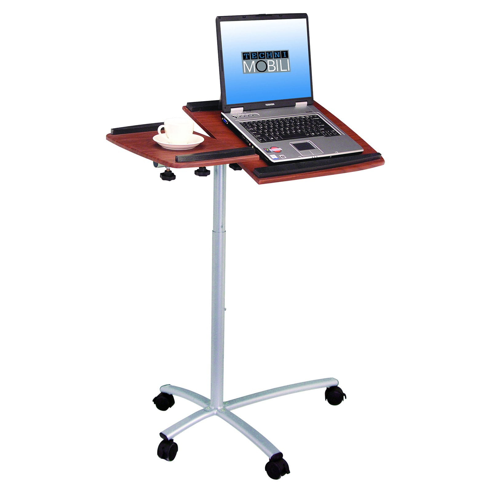 Techni Mobili Sit To Stand Rolling Adjule Laptop Cart Graphite