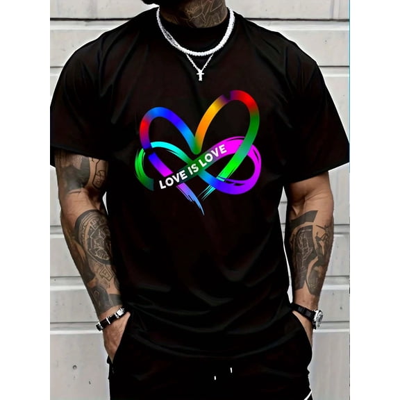 100% Cotton Pride Month LGBT Straight Heart With Love Is Love T-Shirt Women's Men Graphic Tee