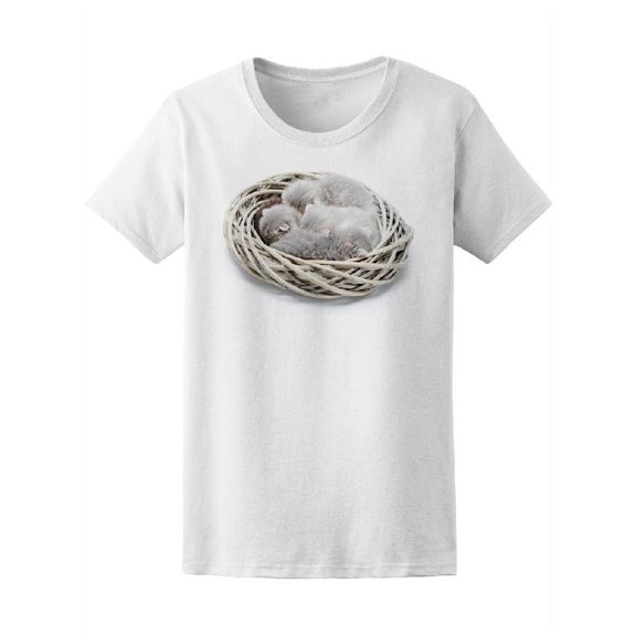 Fluffy Adorable Kittens Sleeping T-Shirt Women -Image by Shutterstock, Female Medium