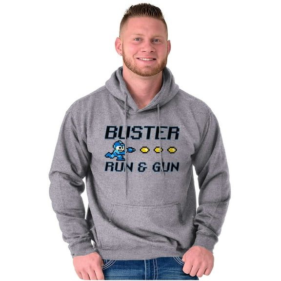 Classic 8bit Video Game Mega Man Unisex Plus Size Hoodie Brisco Brands 2X