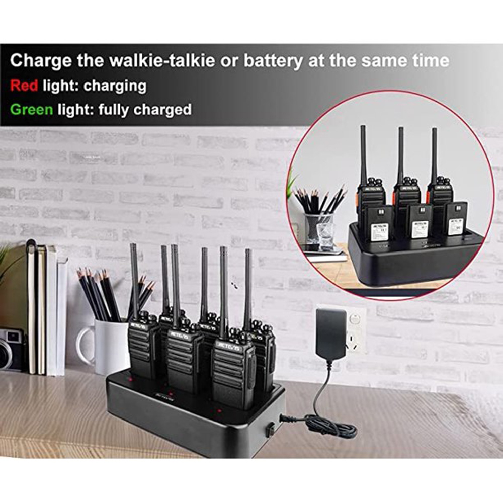 Retevis H-777S Long Range Walkie Talkies, Rechargeable with Six-Way Multi  Gang Charger Business Two Way Radios