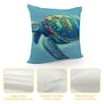 thumbnail image 4 of YANMS Throw Pillow Cover Sea Turtle Watercolor Beach Sea Turquoise Reef Waist Lumber Home Living Room Decorative Throw Pillow Covers Cushion Cover, 4 of 5