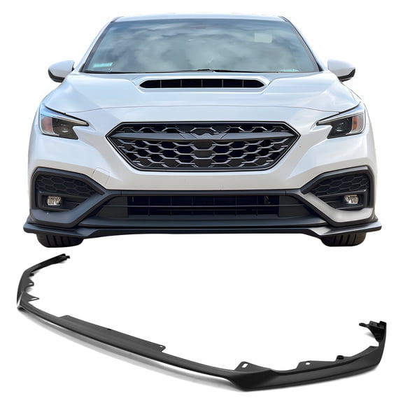 Ikon Motorsports Front Lower Bumper Lip Spoiler Underbody Air Dam Chin Splitter Protector Compatible With 2022-2026 Subaru WRX 5th VB STI Style Unpainted Black PP Polypropylene