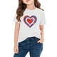 thumbnail image 4 of Blusas y camisas de manga corta con cuello redondo para niños y niñas, camisetas gráficas de manga corta, blusas con estampados bonitos para la temporada escolar., 4 of 9