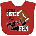 thumbnail image 3 of Inktastic Little Sister and Biggest Fan Football Player Girls Baby Bib, 3 of 4