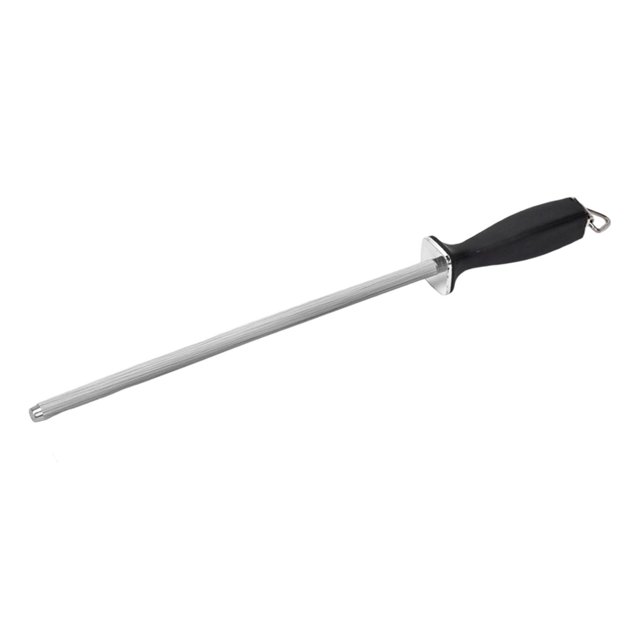 Varilla de afilar, piedra de afilar, tijeras de podar, superficie curva, accesorios de cocina mango negro