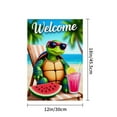 thumbnail image 4 of AMHNF Linen Garden Flag with Cool Turtle, Welcome Sign for Spring Summer Home Outdoor Garden Yard Door Decor 12x18 inch, 4 of 5