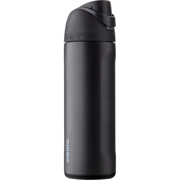 Stainless Steel Insulated Water Bottle with Straw, Leak Proof Flip Lid, Dual Sip or Swig Spout, Gym Travel Bottle, 24 Oz Black