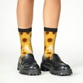 thumbnail image 4 of Rocae Vintage Marble Pattern Sunflower for Girls Boys Crew Socks,Children's Socks, Kids Socks, Toddler Socks: Daily Wear with Kids School Uniform, 4 of 5
