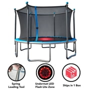 Sportspower BouncePro 14ft Trampoline Meets ASTM Safety Standards, Heavy-Duty Rust-Resistant Steel Frame, UV-Resistant Jump Mat, Safety Net & Under-Mat Flashing Lights