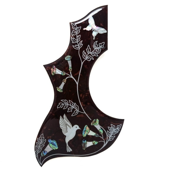 Left Hand Abalone Flower Inlay Hummingbird Acoustic Pickguard for Gibson 40-42" Guitars