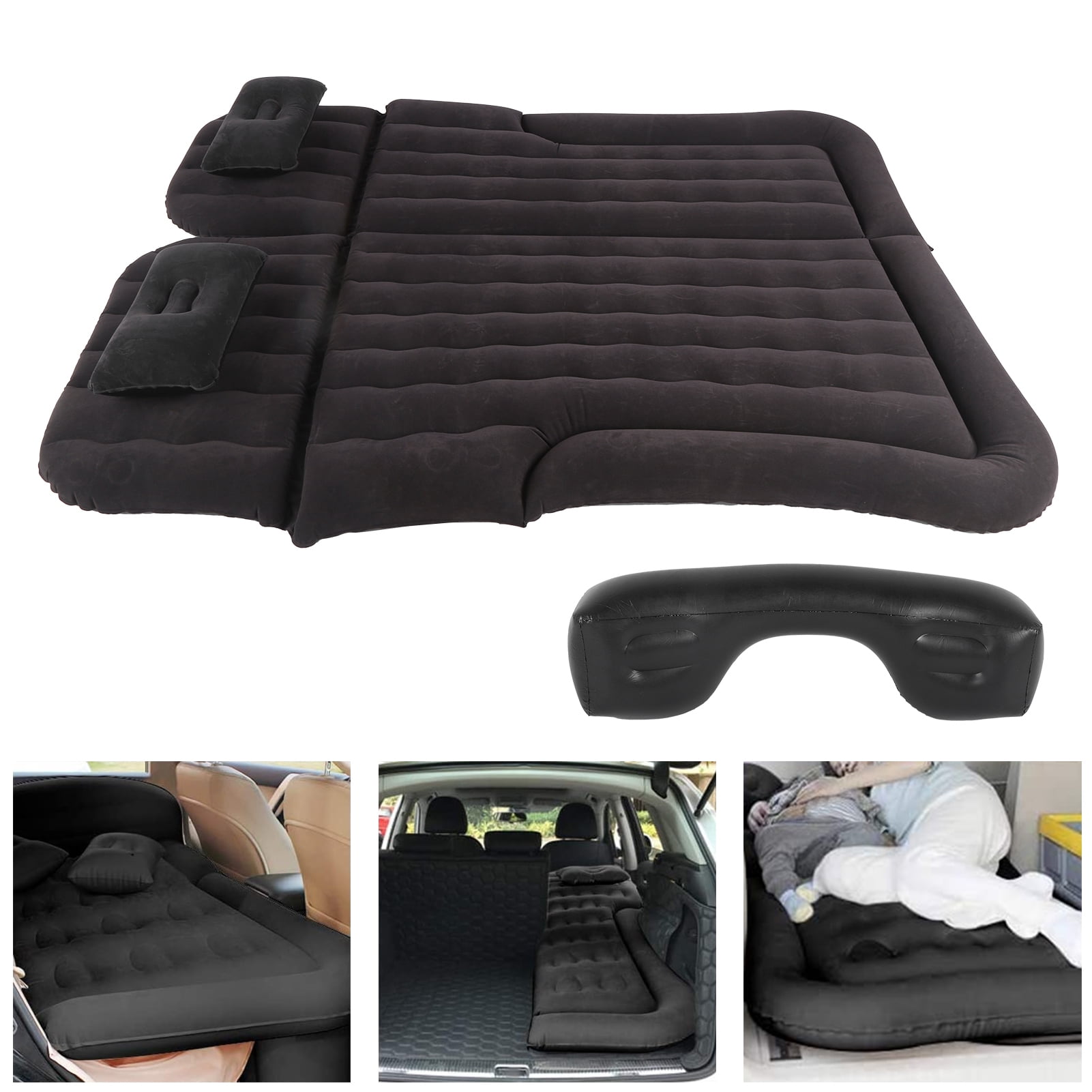 Inflatable Car Air Mattress Bed,Portable SUV Car Mattress Backseat With Two Pillow And Electric Car Air ,Air Mattress Flocking  Sleeping Pad For Travel Camping SUV MPV RV