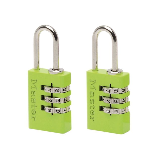 Master Lock - Cadenas en Aluminium à Combinaison 3 Chiffres 20mm Couleur x 2