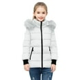 thumbnail image 4 of KAUOD Girls Winter Puffer Parka Coats Outdoor Ski Insulated Quilted Jackets Kids Faux-F𝐮r Hood Waterproof down Outwear, 4 of 4