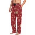 thumbnail image 4 of HPINK-T Men's Flannel Pajama Pants Christmas Gnome Snowflakes Sleep Lounge PJ Bottoms Sweatpants S, 4 of 12