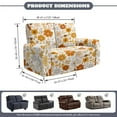 thumbnail image 3 of Jiueut Colorful Flower Print Recliner Couch Cover, Polyester Spandex 2 Seat Sofa Cover Breathable Reclining Loveseat Covers with Storage Pockets for Home Office Use, 3 of 7