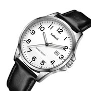 Watch for Men Minimalist Ultra Thin Wrist Watch Waterproof Quartz Analog Watch with Leather Strap -Gift for Men