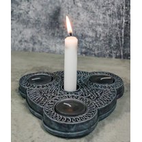 Wicca Triple Goddess Celtic Knotwork Triquetra Triple Votives Taper Candleholder