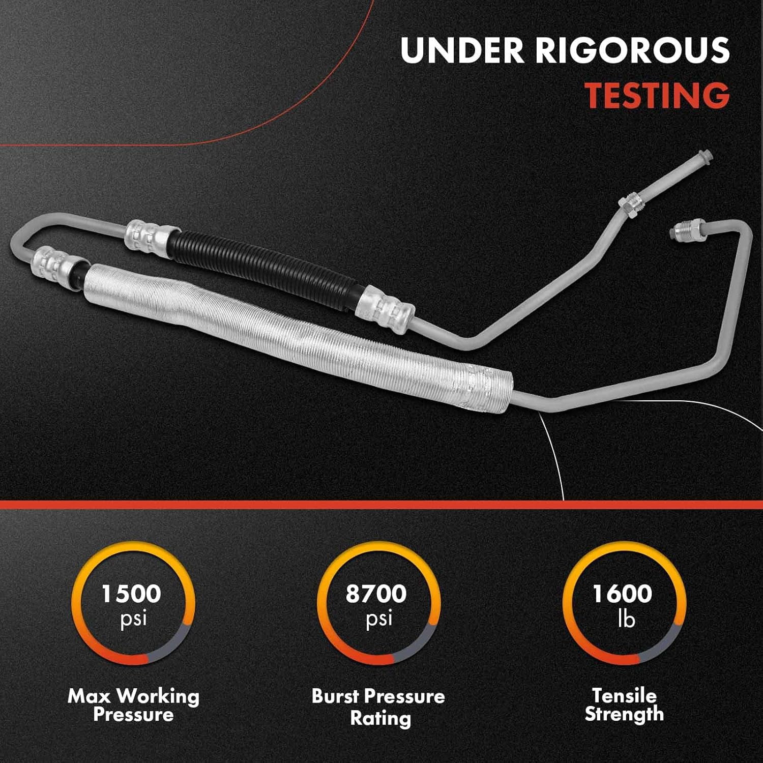 A-Premium Power Steering Pressure Hose Line Assembly Compatible with Chevrolet Corvette 2005-2013, 6.0L 6.2L 7.0L, with O-ring, Pump to Gear/Rack