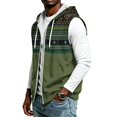 thumbnail image 5 of Iaqnaocc Vest for men Sleeveless Jacket Wrinkle Resistant Vest Casual Ethnic Style Sleeve Less Outerwear Army Green L, 5 of 7