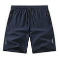 thumbnail image 1 of Men's Solid Color Zipper Pocket Shorts Casual Breathable Athletic Summer Shorts, 1 of 2