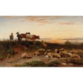 thumbnail image 2 of Ernst Adolph Meissner 14x11 Gold Ornate Wood Frame and Double Matted Museum Art Print Titled - Evening Landscape, 2 of 4
