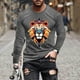 thumbnail image 1 of Blusas y camisas de manga larga con cuello redondo para hombre, blusa de manga larga con cuello redondo y estampado de moda para hombre, blusa de poliéster para hombre, 1 of 5