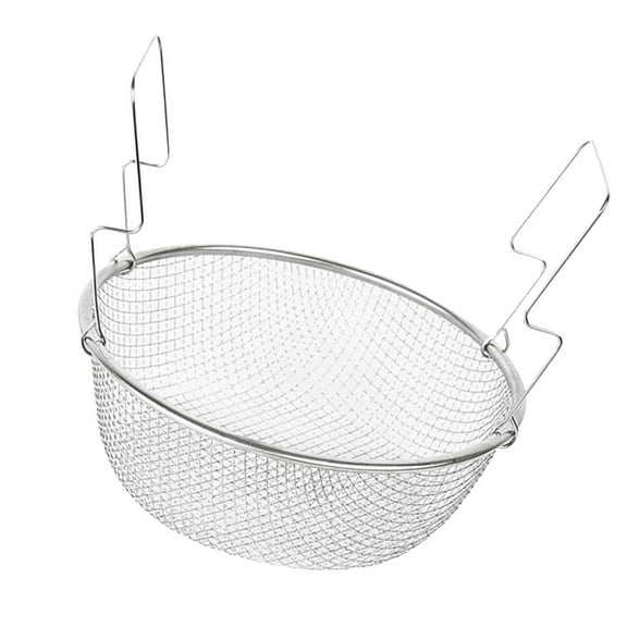 Round Stainless Mesh Fried Basket Fry Chips Potato with Handle 23cm