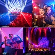 DJ Party Lights, 3D Animation RGB Stage Lighting, DMX512 Music Sound Activated Disco Projector Lights, Remote Control Beam Effect Scan Light for Bar Wedding Nightclub Live Show