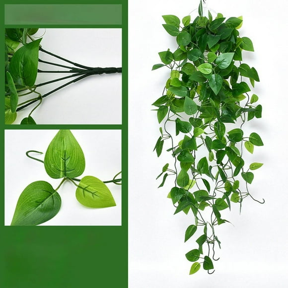 Aqestyerly Artificial Green Wall Hanging Plant Indoor Decoration Green Plastic Wall Hanging Flower Wall Hanging False Green Plant Simulated Green Ivy Wall Hanging Plant Indoor Decoration