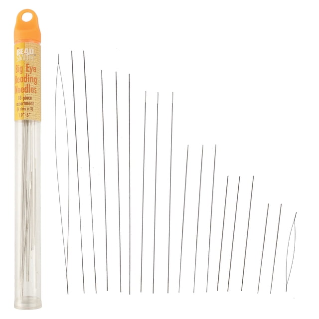 Agujas de coser a mano The Beadsmith Big Eye, juego de 18 piezas